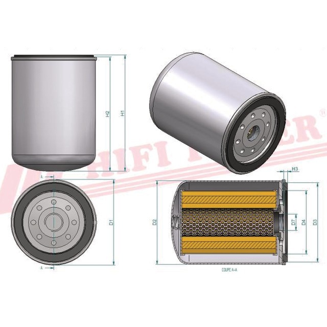 Filtre Hydraulique SH 63093 Hifi Filter référence fournisseur HIFSH63093